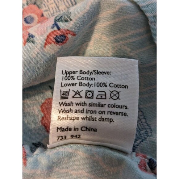 JOHN LEWIS Dress Girls 2-3 Yrs Flowers Basket Floral Pink Blue Cotton Summer - Picture 6 of 6